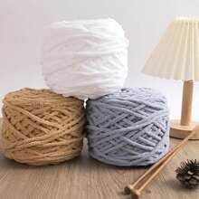 4pcs White Soft & Warm Knitting Yarn For Diy, Scarf, Comfortable Thick Knitting & Crocheting Supplies - White - View 9