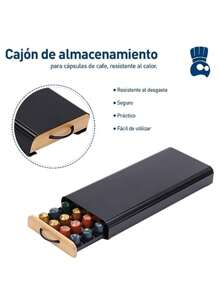 Bluelander Drawer Organizer For 40 Coffee Capsules, Your Perfect Companion For Morning Coffee, Order And Style In Your Kitchen! - Black - View 4