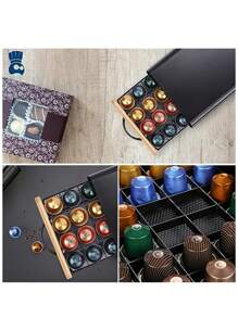 Bluelander Drawer Organizer For 40 Coffee Capsules, Your Perfect Companion For Morning Coffee, Order And Style In Your Kitchen! - Black - View 6