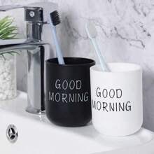 2 pièces Tasses de rinçage de bouche portables en plastique, support de brosse à dents pour la maison et l'hôtel, accessoires de salle de bain, tasses de rangement. Décoration de salle de bain, décoration d'automne, retour à l'école