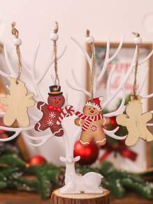 12 件聖誕裝飾薑餅人、可愛雪人、聖誕老人、塑料雕像裝飾,帶糖果和餅乾屋,適合樹掛、派對用品和 Diy 工藝品,3 英寸高