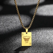 1個時尚的合金和不鏽鋼長方形項鏈,適合日常佩戴