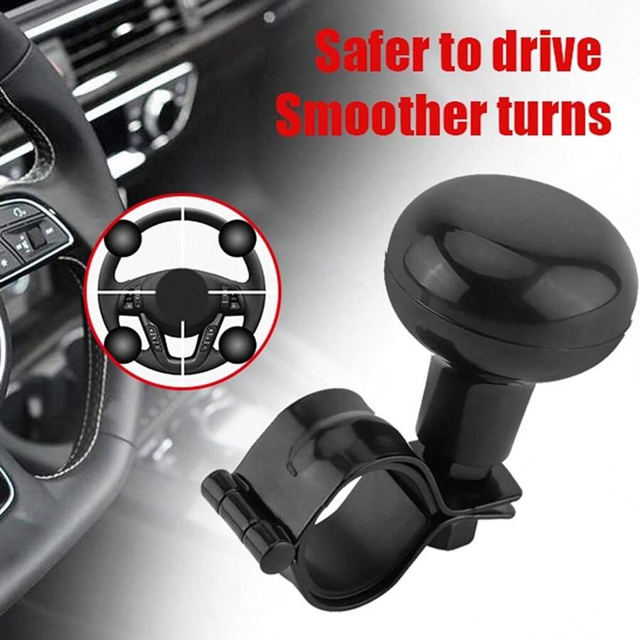 1pc Black Universal Car Heavy Duty Steering Wheel Knob, 360 Degree Steering Wheel Spinner Handle