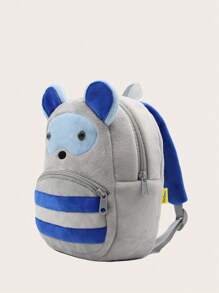1 Mochila Unisex De Felpa De Mapache Animal Para Niños, Adecuada Para Uso Diario En Todas Las Estaciones. - Gris - Ver 3
