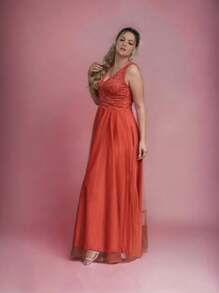 Women Dresses - Màu Cam cháy - Xem 3