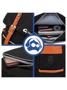 Mochila Vintage Bluelander Impermeable con Compartimento para Laptop de 16 Pulgadas y Cierre Antirrobo. - Negro - Ver 6