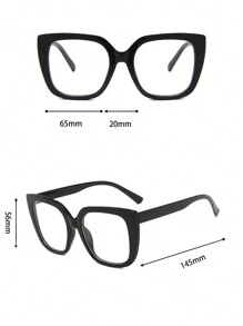 1 Pair Geometric Eyeglasses For Women - Black - View 6