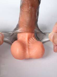 Funda para pene. Juguete sexual negro, transparente, fresco y suave para hombres y mujeres. Producto sexual SM sensual. Incluye un juego de dientes de lobo, un juego para pene, un anillo de bloqueo y un juego reutilizable para aumentar el tamaño del pene y mejorar la satisfacción sexual. Lavable y reutilizable. Producto sexual para parejas y diversión para adultos. Pene falso. Tienda de productos para adultos. Transporte confidencial.