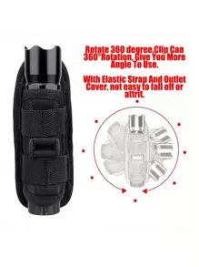 1pc Durable Molle Flashlight Holster,Nylon Torch Carry Case With 360 Degree Carabiner Reel Clip,Rotatable Flashlight Holder Belt Clip,Easy Access And Hands-Free Use - Ideal For Outdoor Activities, Spring Outdoor Sports, Valentine's Gift - Black - View 11