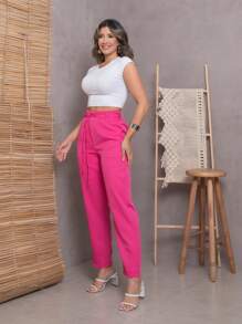 Women Pants - Hot Pink - View 2