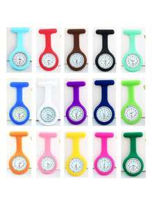 彩虹紅矽膠護士手錶,簡約復古可愛的懸掛式護士錶,果凍錶,石英手錶 - 紅色 - 查看 1