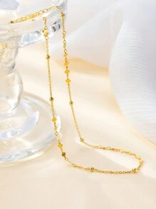ELSEDES 1 Peça Simples E Elegante S925 Prata Forma Geométrica Banhado A Ouro Colar Curto, Adequado Para Uso Diário E De Escritório Para Mulheres