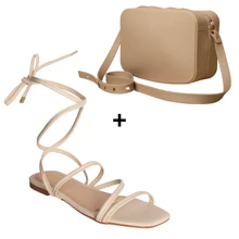 Women Flat Sandals - 米色 - 查看 1