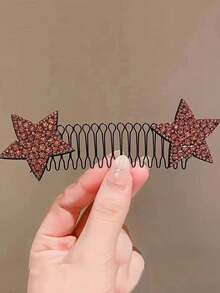 4pcs Rhinestone Star Design Hair Clip For Women To Fix Baby Hair And Create Stylish Hairstyles - Multicolor - View 6