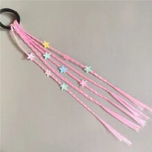 1入全新甜美可愛的女孩拳擊辮子合成髮辮發帶,適用於日常、海灘、街頭和旅行攝影 - 淺粉色 - 查看 5