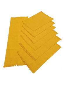 Kitchen Linen Sets - イエロー - チェックする 2