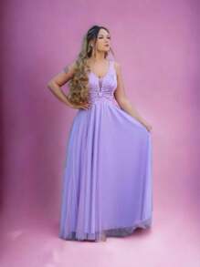 Women Dresses - Lilac Purple - View 1