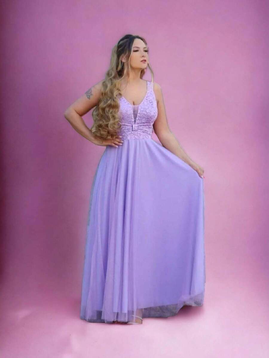 Women Dresses - Lilac Purple - View 1