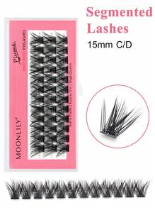 3行(36分枝)15毫米假睫毛,適用於分段式貼附