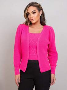 Women Sweater Co-ords - 粉色 - 查看 1