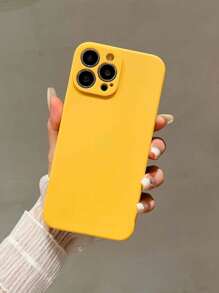 1入組實色防摔手機殼，適用於蘋果iPhone - 黃色 - 查看 2