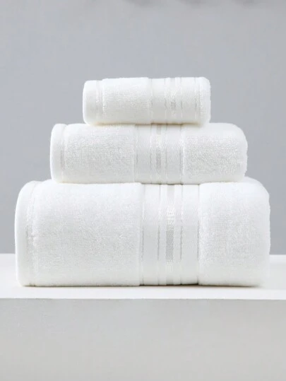 1pc Bath Towel/Hand Towel/Face Towel & 3pcs Set (Bath Towel+Hand Towel+Face Towel), Satin Thick Absorbent Quick-Dry Lint-Free Bathroom Towels, Soft & Comfortable For Face & Body Home Bathroom Decor Back To School For Beauty Salon Home Bathroom Shower Towels For Beaty Salon, Hotel Sports,Home Essentials, Towel, Skin Care Bath Towel Sheet