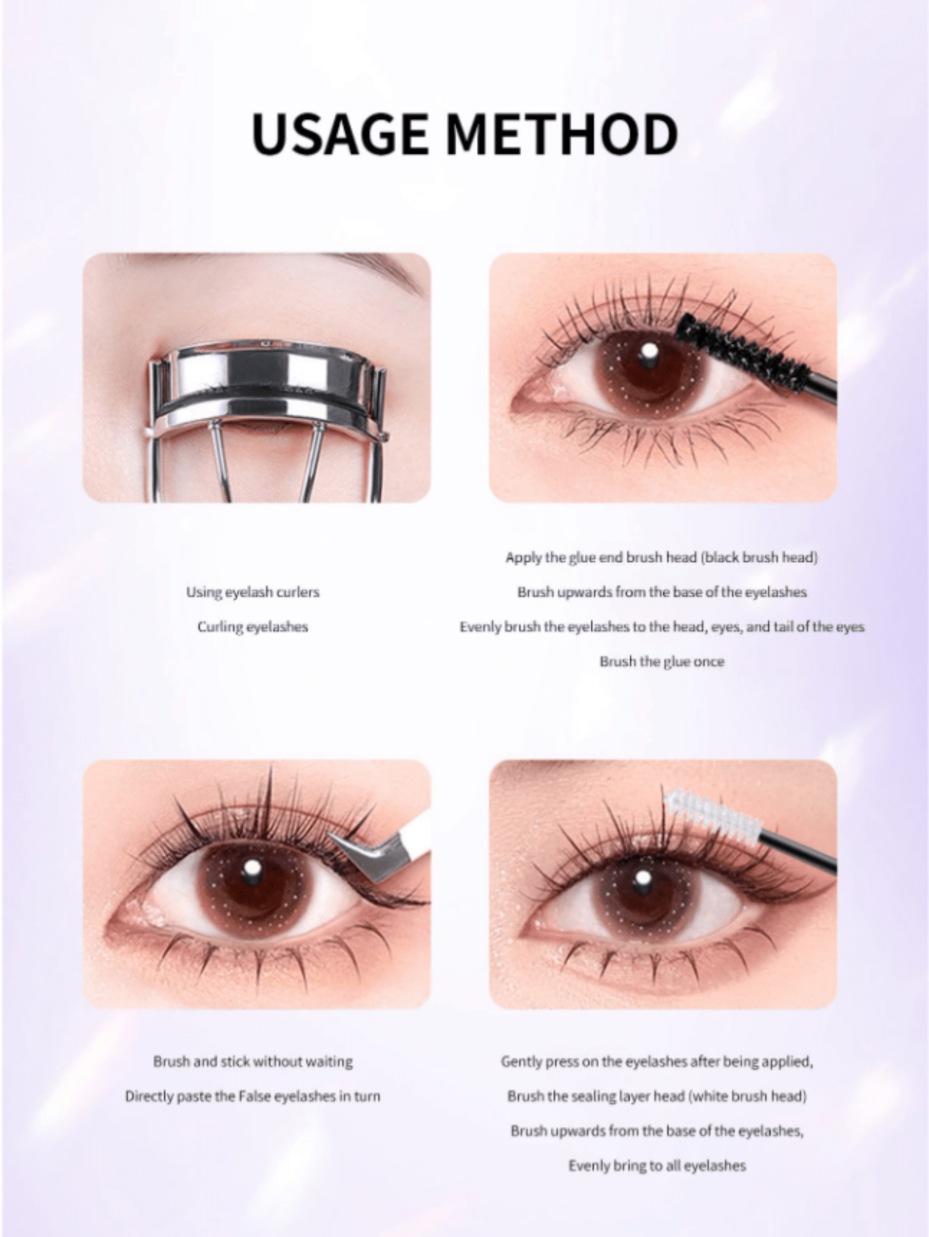 Dualended False Eyelashes Adhesive Kit With Longlasting, Stronghold