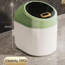 5kg/10kg Capacity Round Rice Bucket, Household Insect-Proof, Moisture-Proof, Sealed Rice Storage Box, Can Store Flour, Grains And Rice, Rice Organizer - Green - View 8