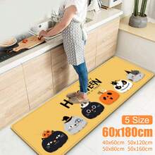 1 Miếng Đầy màu sắc In Thảm Đối với Phòng ngủ Chống dầu Chống trượt Hình chữ nhật Nhà  Trang trí Thảm Hành lang Phòng khách Thảm chùi chân  Tấm thảm - Màu vàng - Xem 1
