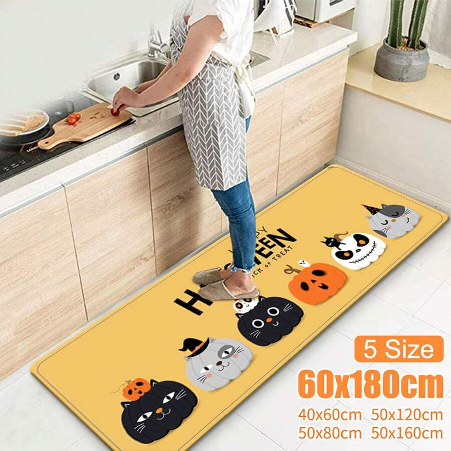1 Miếng Đầy màu sắc In Thảm Đối với Phòng ngủ Chống dầu Chống trượt Hình chữ nhật Nhà  Trang trí Thảm Hành lang Phòng khách Thảm chùi chân  Tấm thảm - Màu vàng - Xem 1