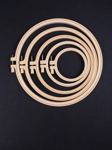1pc Plastic Round Embroidery Hoop, Bamboo Design, Available In 9cm, 12cm, 17cm, 21cm, 25cm - Beige - View 6