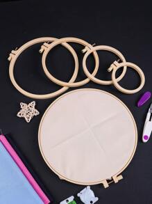 1pc Plastic Round Embroidery Hoop, Bamboo Design, Available In 9cm, 12cm, 17cm, 21cm, 25cm - Beige - View 4