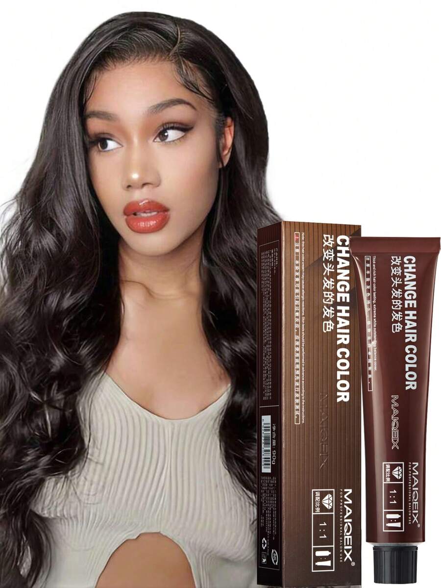 5 Piezas/set Agente De Tinte Para Cabello Azul Para Uso Doméstico O Diario - negro natural - Ver 1