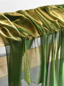 1pc Gradient Two-Color Mesh Fabric, Laser Texture See-Through Fabric Long Skirt Shawl Creative Handmade Fabric - Multicolor - View 4