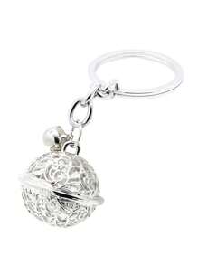 1pc Silver Alloy Bell Shaped Keychain With Hollow Out Design Ideal Valentine'S Day Gift For Girls To Hang On Backpacks Bag Accessories Gift Gift Accessories Decor For Teen Girls Women College Students Rookies & White-Collar Workers Key Chain Charms Car Accessories