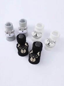 3 Pairs Of Cartoon Floor Baby Socks Doll Three-dimensional Children's Socks