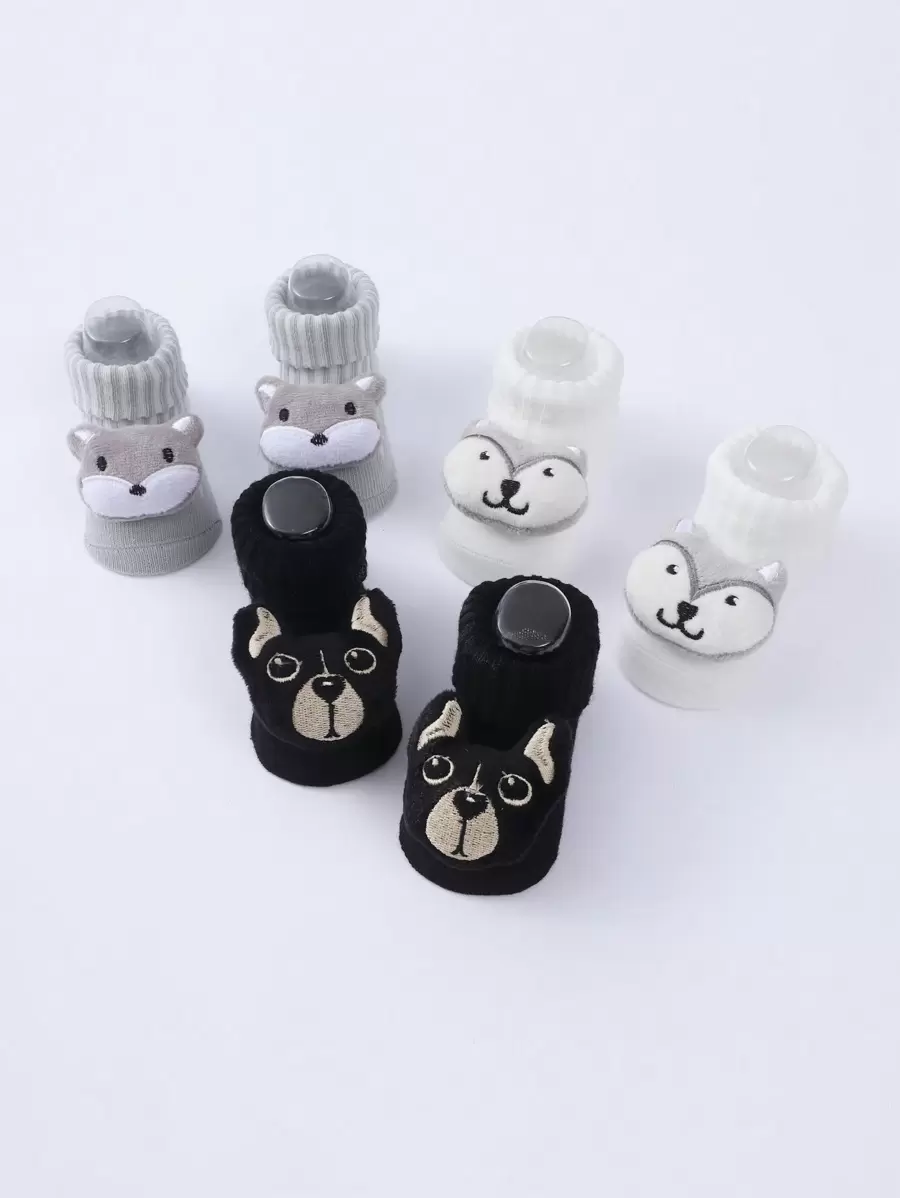 3 Pairs Of Cartoon Floor Baby Socks Doll Three-dimensional Children's Socks