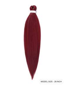 简易编织预拉伸编织发 26 英寸 1 包黑色头发产品适合天然头发 Kanekalon 编织发预拉伸热水定型盒式编织钩针接发 - 紅色 - 查看 3