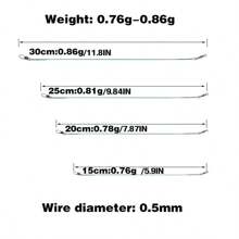 20入組15/20/25/30公分防咬飛蓮固定呎線,漁釣鉛絲引線,漁釣餌連接器 - 綠色 - 查看 6