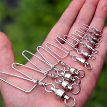 10PCS Fishing Ring 26Lb-500Lb Silver High Strength Ball Bearing Swivels Jig Solid Welded Rings Snaps Swivels Bearing Connector Fishing Tackle