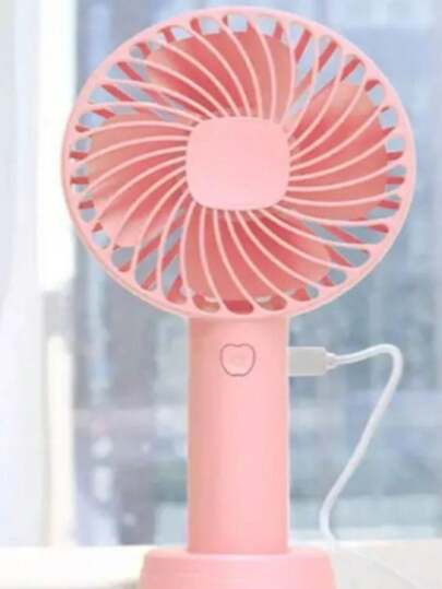 Mini Ventilador De Mão Portátil Recarregável Para Extensão Rosa