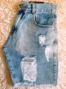 Men Denim Shorts - Màu xanh nhạt - Xem 3