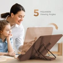 1 giá đỡ hỗ trợ đọc sách, hỗ trợ, dành cho sinh viên và nhân viên văn phòng, màu nâu, 15,4in*11in - màu nâu - Xem 8