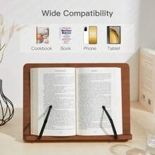 1 giá đỡ hỗ trợ đọc sách, hỗ trợ, dành cho sinh viên và nhân viên văn phòng, màu nâu, 15,4in*11in - màu nâu - Xem 1
