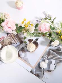 6ft Silk Peony Garland Wedding Arch Flower Artificial Peony Flower Garland Rattan With Pink And White Flowers For Wedding Party Table Decoration Party Birthday,Valentine'S Day,Mother'S Day Gift - trắng - Xem 6