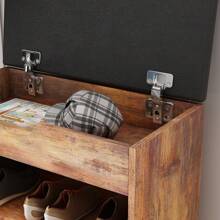Shoe Rack Bench with Cushioned Top,3 Tier Wooden Storage Bench, Shoe Organizer or Entryway Bench for Entryway Hallway Living Room and Corridor