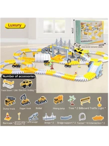 YUQING.FC. Flexible Magic Track With Big Stack Car For Girls Room Decoration - Yellow - View 1