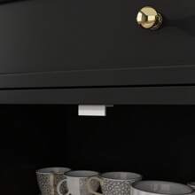 Buffet Cabinet Storage Kitchen Sideboard Farmhouse Buffet Server Bar Wine Cabinet with 5 Drawers & 4 Doors, Console Table for Dining Living Room Cupboard