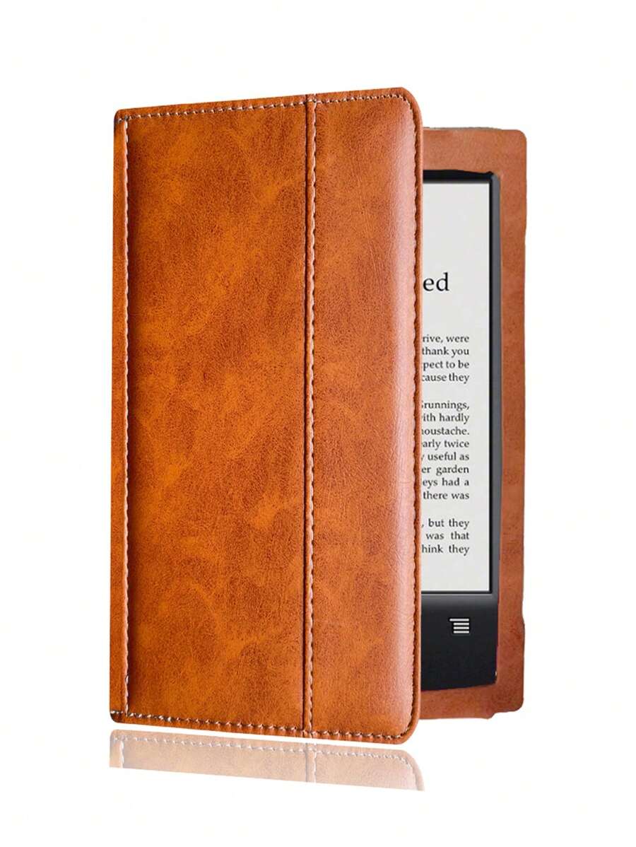 1pc Brown Anti-drop Magnetic Flip Electronic Book Cover Case For Prs T2 E-reader - Brown - View 1