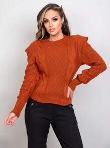 Women Sweaters - 鏽棕色 - 查看 4